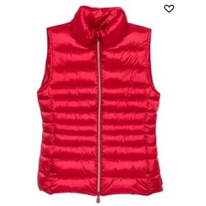 Save The Duck Women's Charlotte Vest Puffer Vest Animal Free Fiery Red Size 0 XS